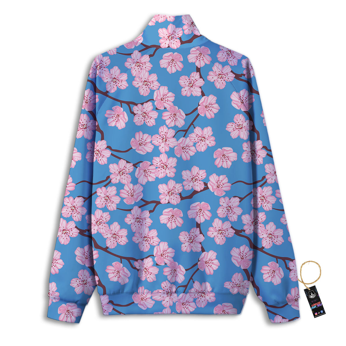 Cherry Blossom Pink Print Pattern Track Jacket-grizzshop