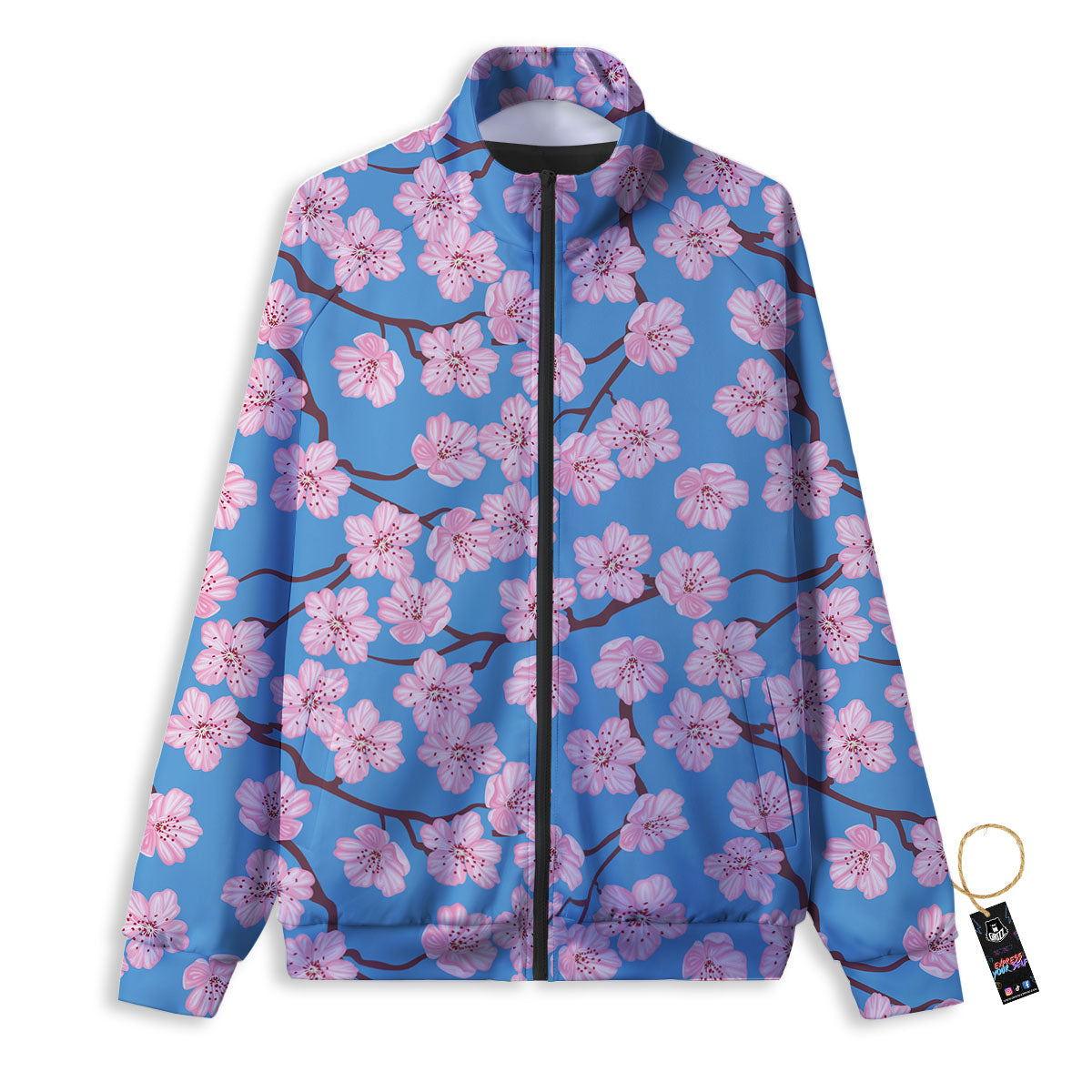 Cherry Blossom Pink Print Pattern Track Jacket-grizzshop