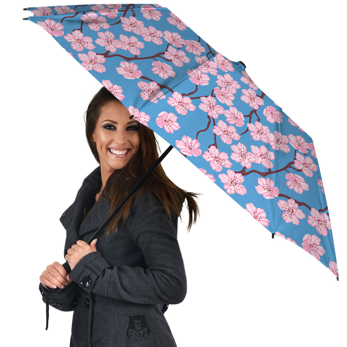 Cherry Blossom Pink Print Pattern Umbrella-grizzshop