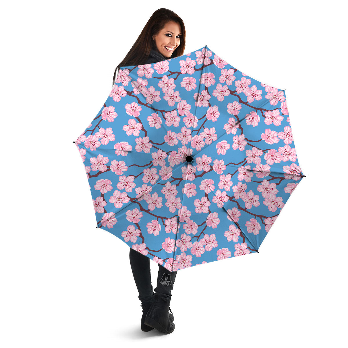 Cherry Blossom Pink Print Pattern Umbrella-grizzshop