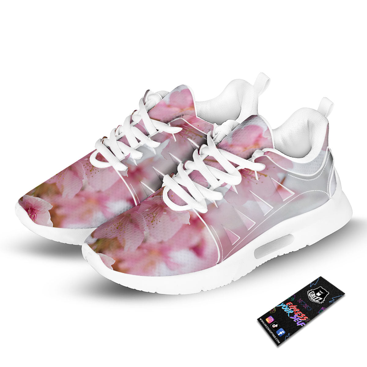Cherry Blossom Pink Print Tennis Shoes-grizzshop