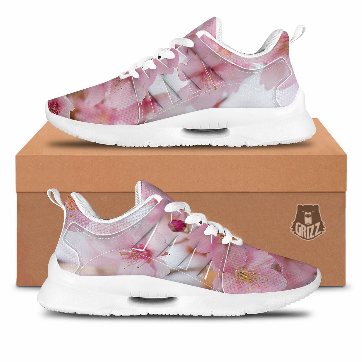 Cherry Blossom Pink Print Tennis Shoes-grizzshop