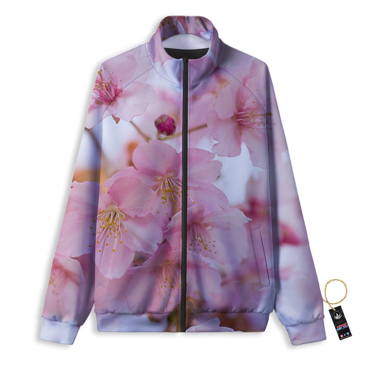 Cherry Blossom Pink Print Track Jacket-grizzshop