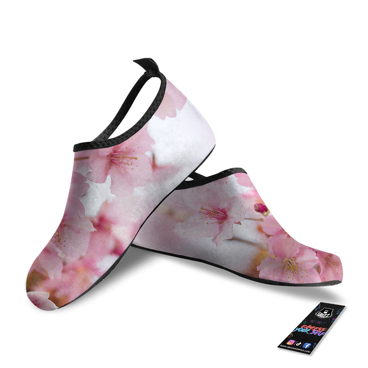 Cherry Blossom Pink Print Water Shoes-grizzshop