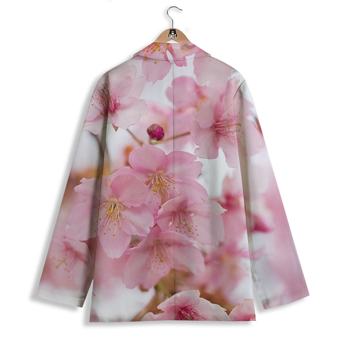Cherry Blossom Pink Print Women's Blazer-grizzshop