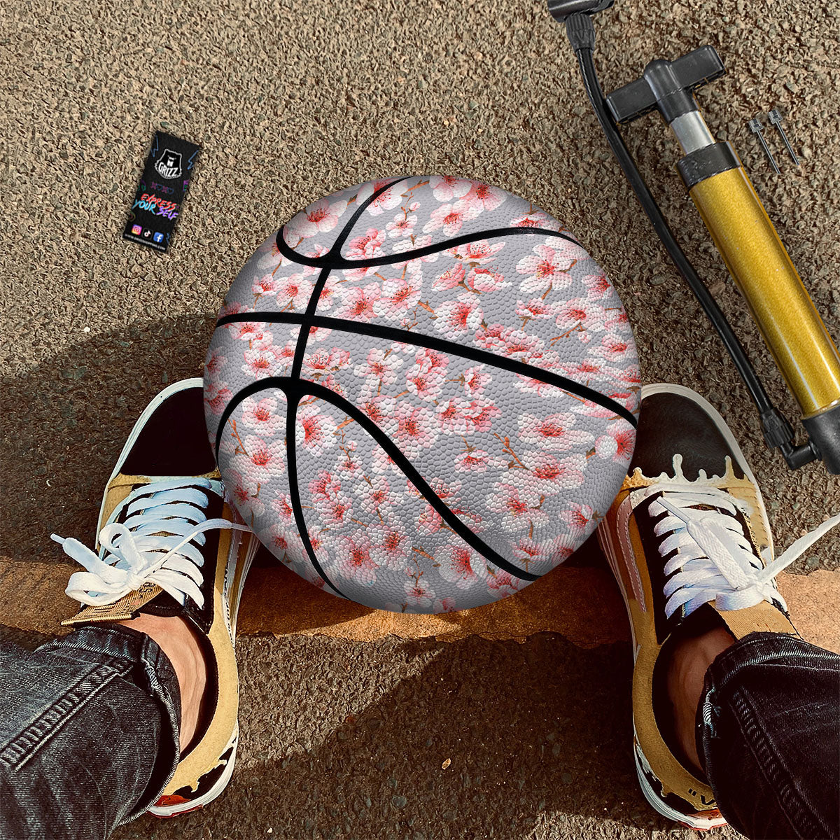 Cherry Blossom Pink Sakura Print Pattern Basketball-grizzshop