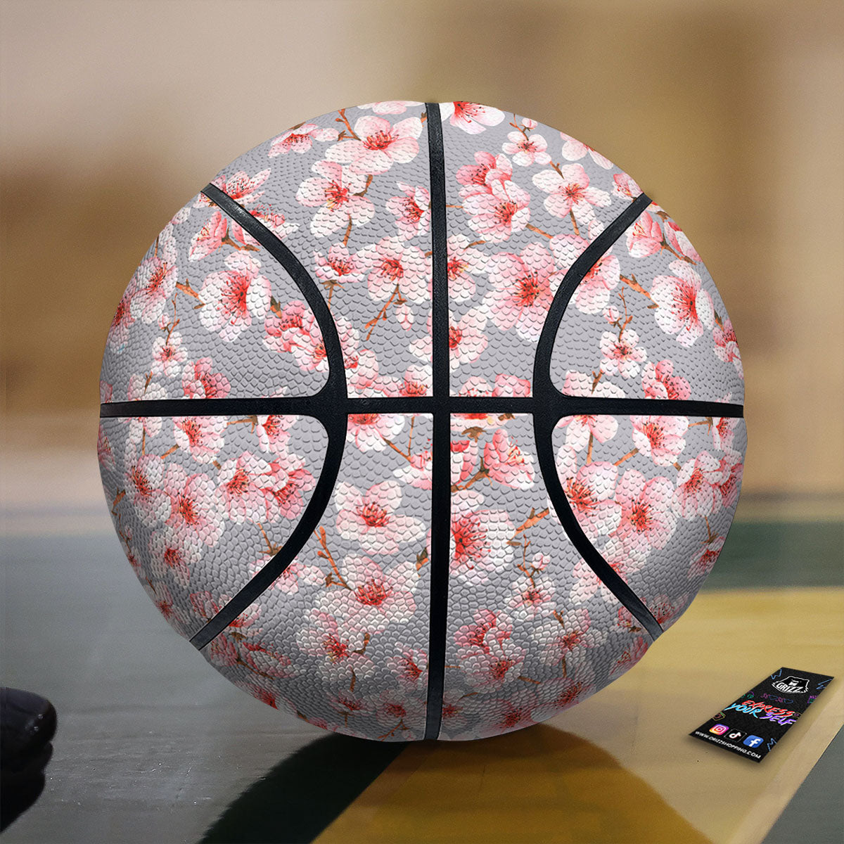 Cherry Blossom Pink Sakura Print Pattern Basketball-grizzshop