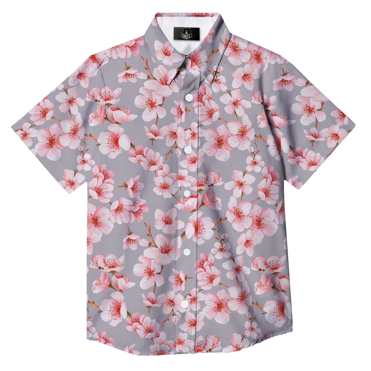 Cherry Blossom Pink Sakura Print Pattern Button Up Shirt-grizzshop