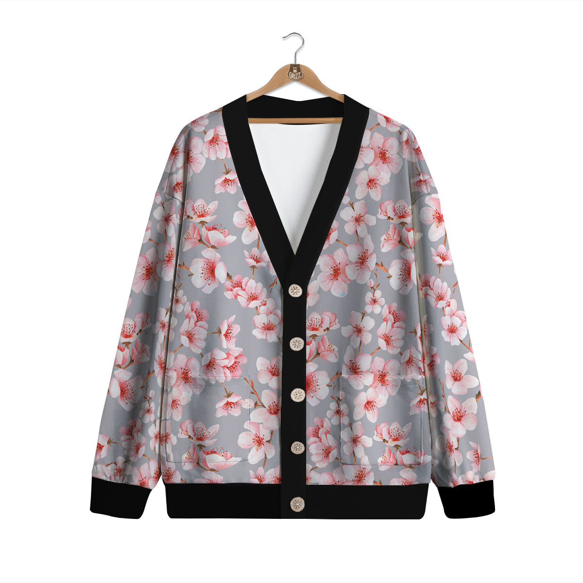 Cherry Blossom Pink Sakura Print Pattern Cardigan-grizzshop