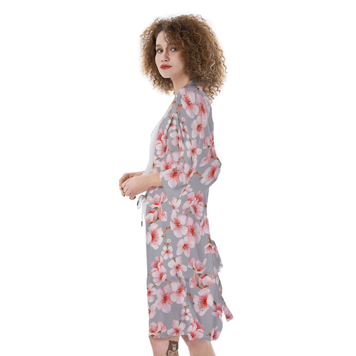 Cherry Blossom Pink Sakura Print Pattern Kimono-grizzshop