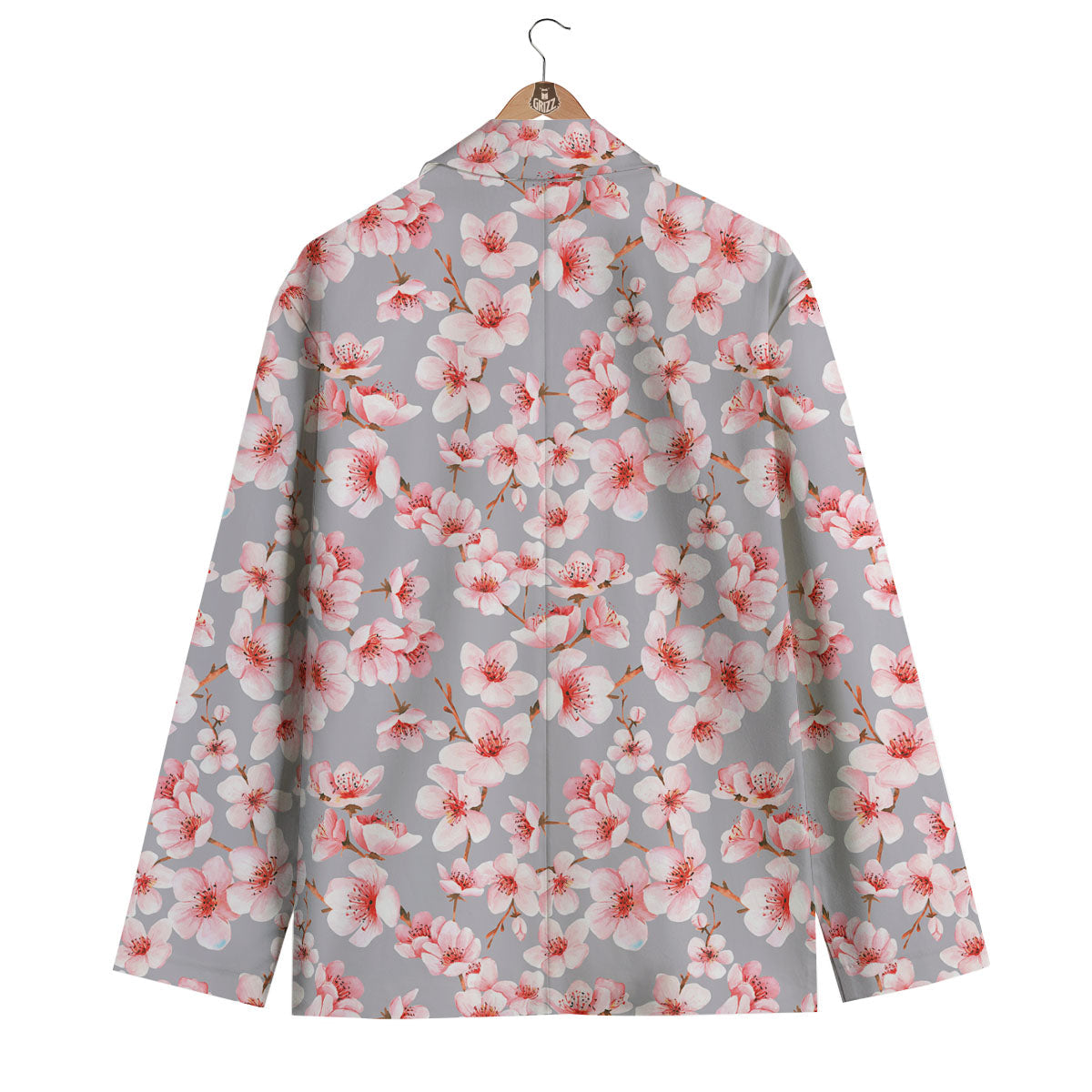 Cherry Blossom Pink Sakura Print Pattern Men's Blazer-grizzshop