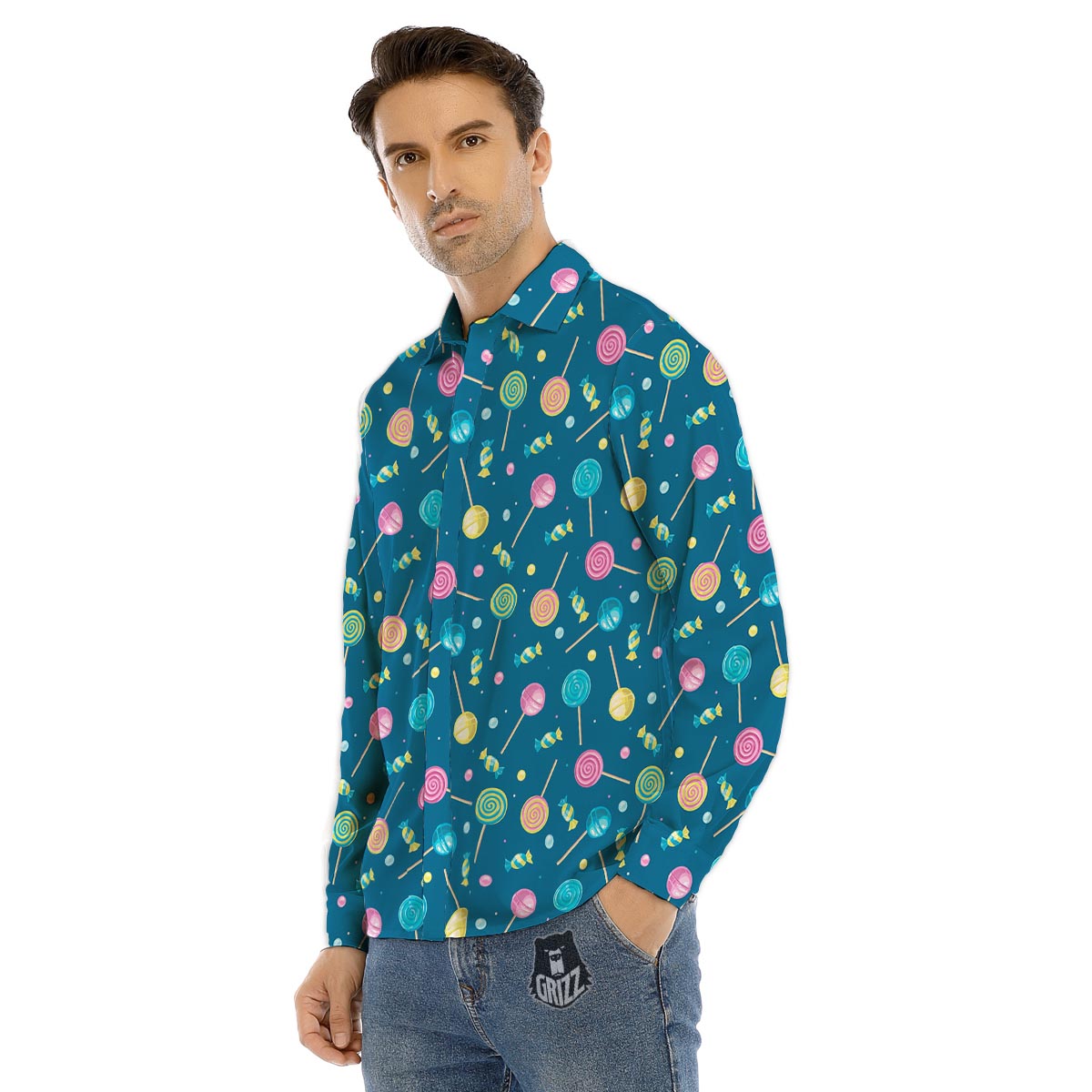 Cherry Blossom Pink Sakura Print Pattern Men's Dress Shirts-grizzshop