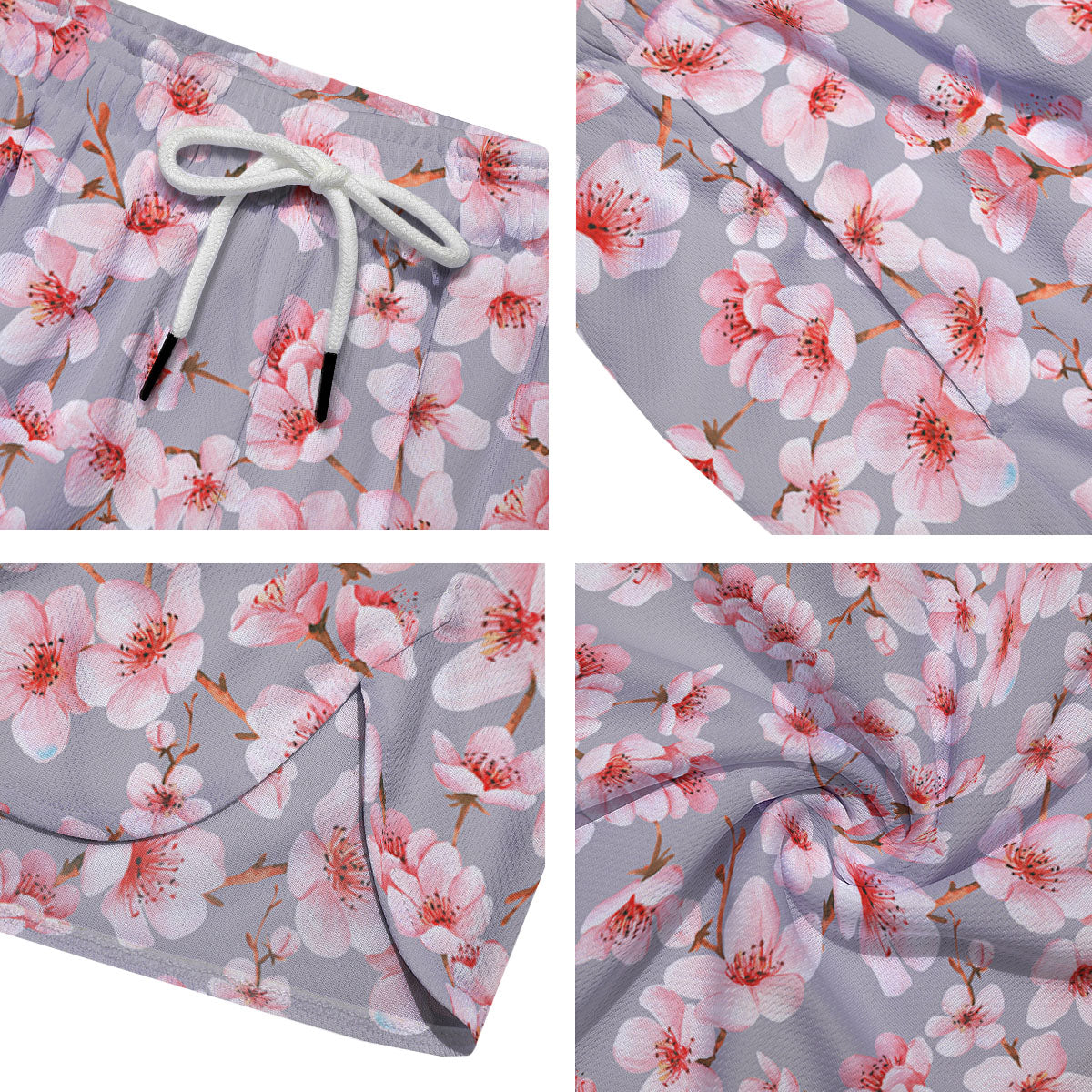 Cherry Blossom Pink Sakura Print Pattern Men's Running Shorts-grizzshop
