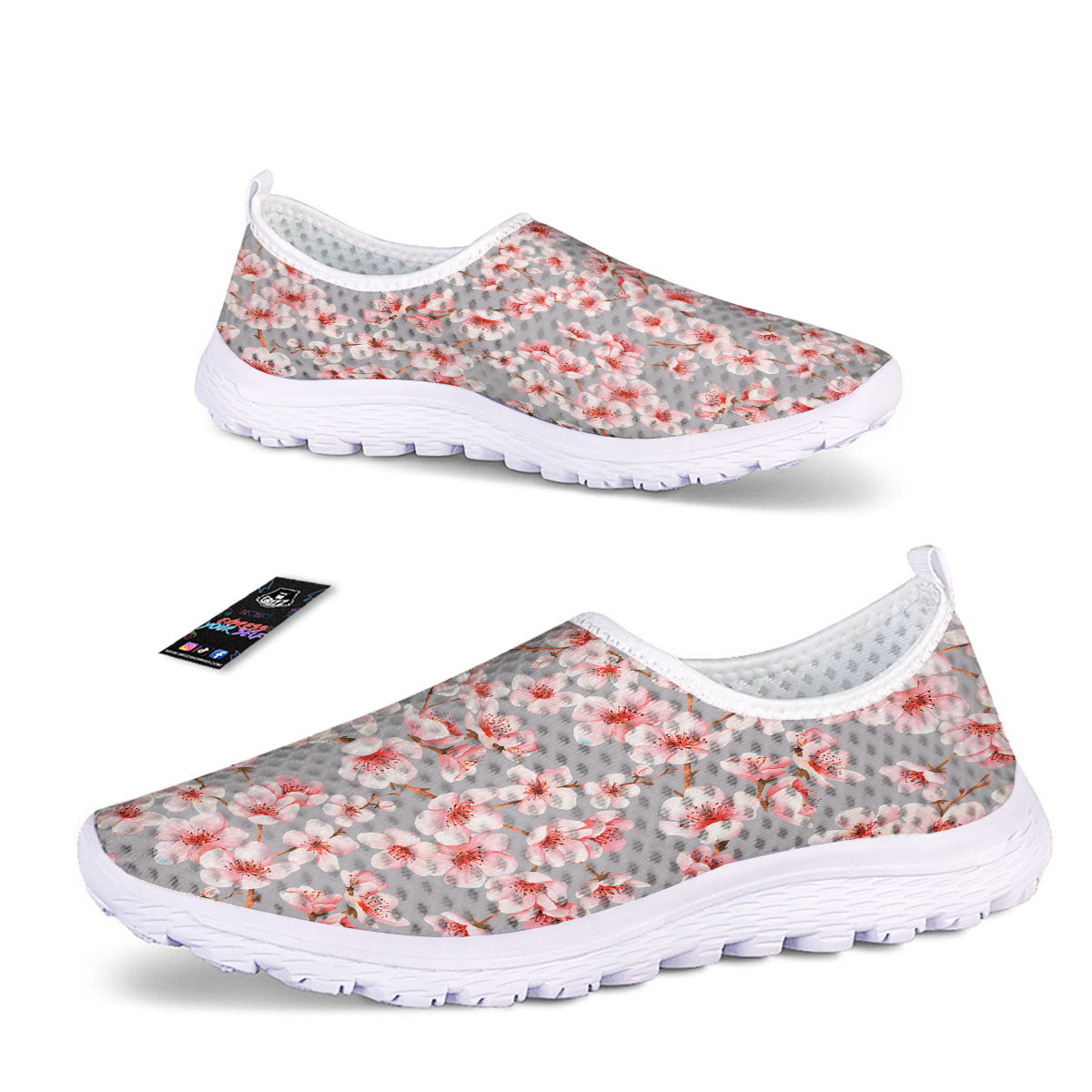 Cherry Blossom Pink Sakura Print Pattern Nurse Shoes-grizzshop