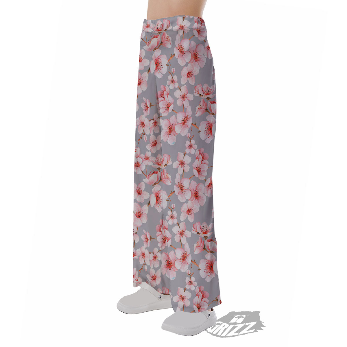 Cherry Blossom Pink Sakura Print Pattern Pajama Pants-grizzshop