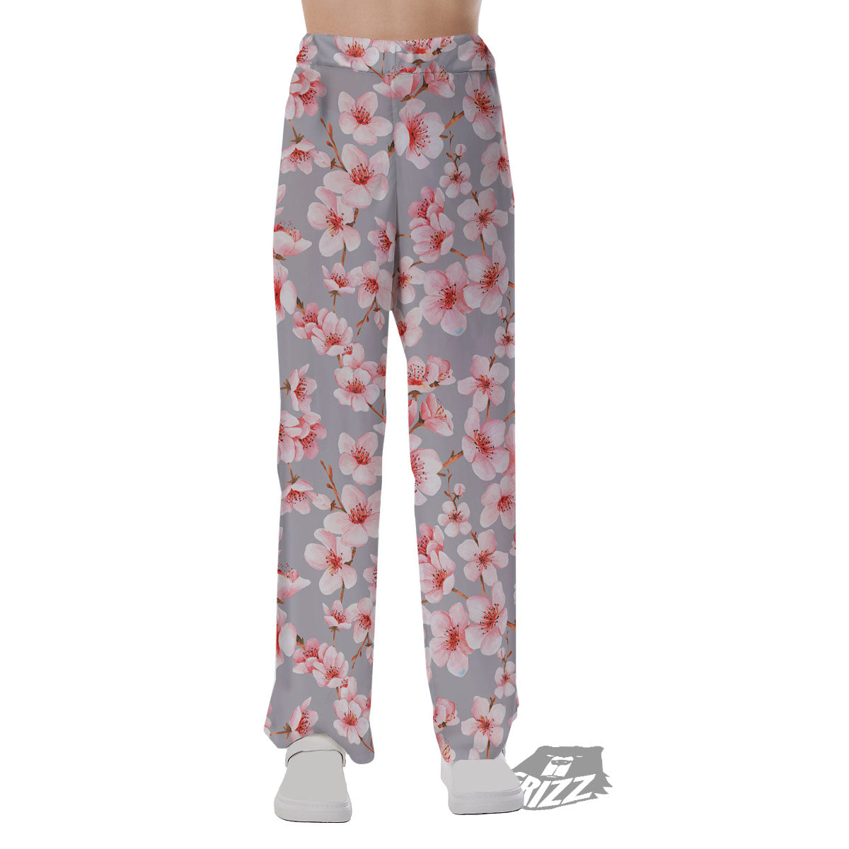 Cherry Blossom Pink Sakura Print Pattern Pajama Pants-grizzshop