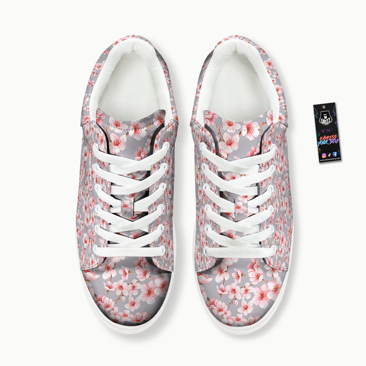 Cherry Blossom Pink Sakura Print Pattern Platform Shoes-grizzshop