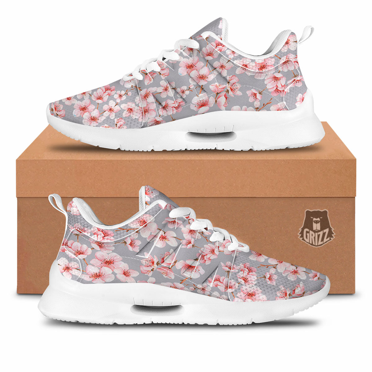 Cherry Blossom Pink Sakura Print Pattern Tennis Shoes-grizzshop