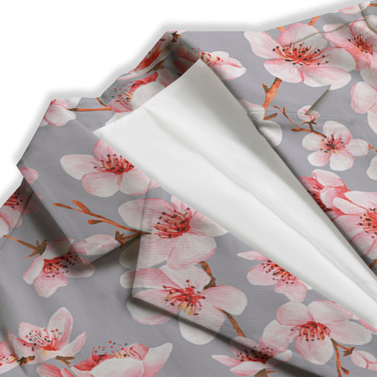 Cherry Blossom Pink Sakura Print Pattern Women's Blazer-grizzshop