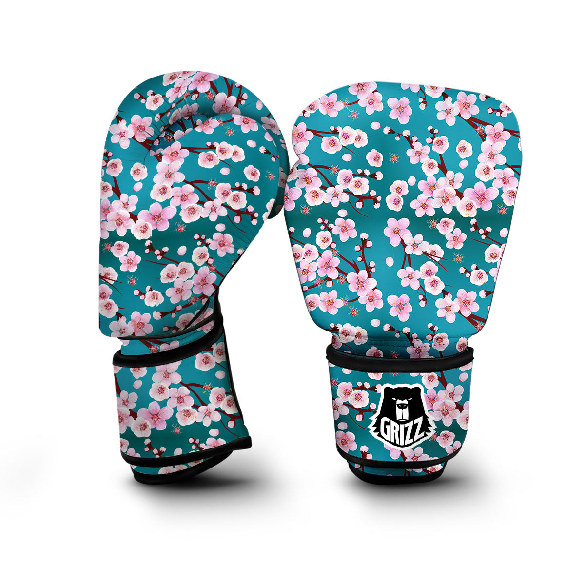 Cherry Blossom Print Boxing Gloves-grizzshop