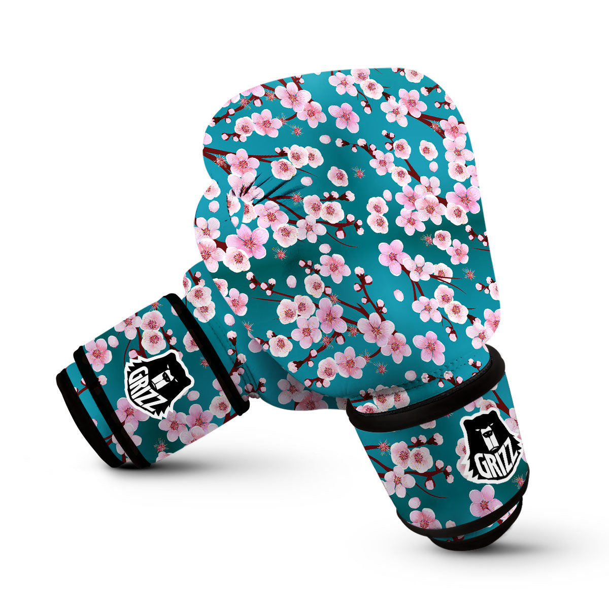 Cherry Blossom Print Boxing Gloves-grizzshop