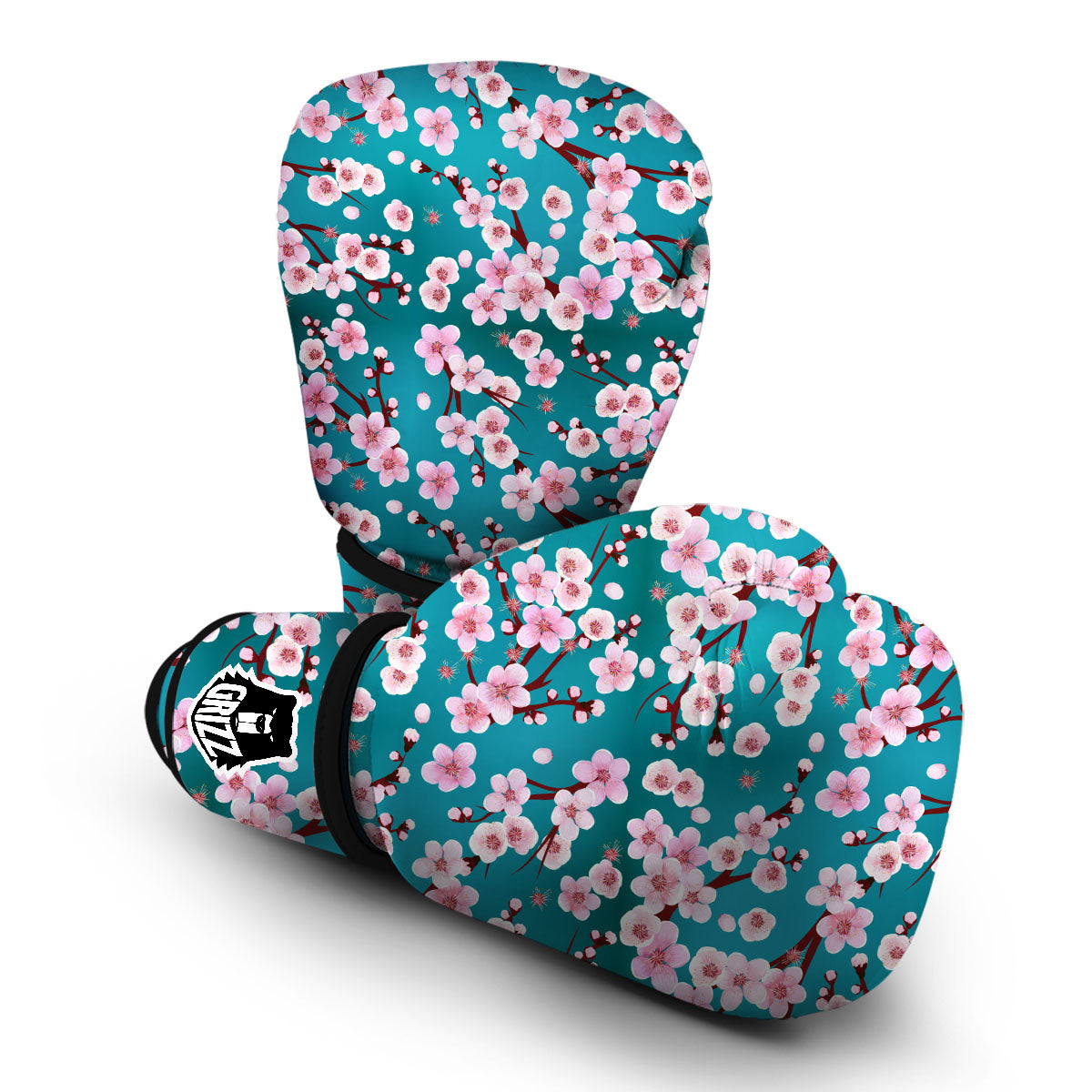 Cherry Blossom Print Boxing Gloves-grizzshop