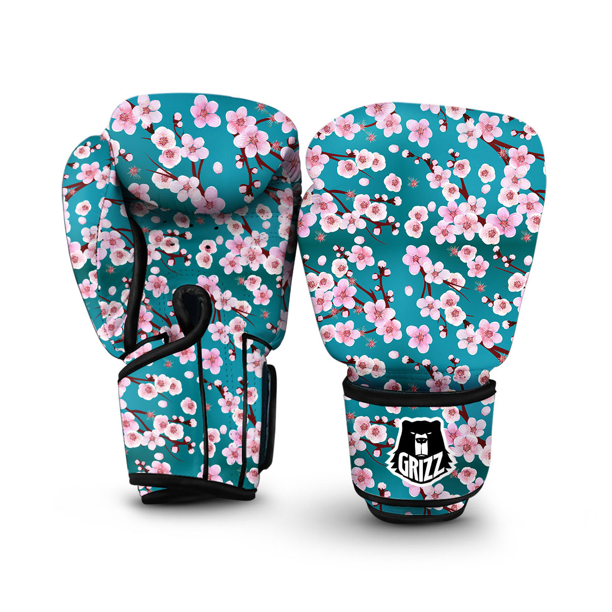 Cherry Blossom Print Boxing Gloves-grizzshop