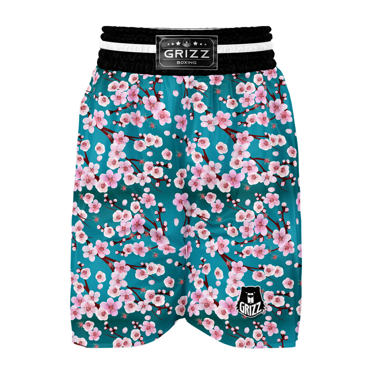 Cherry Blossom Print Boxing Shorts-grizzshop