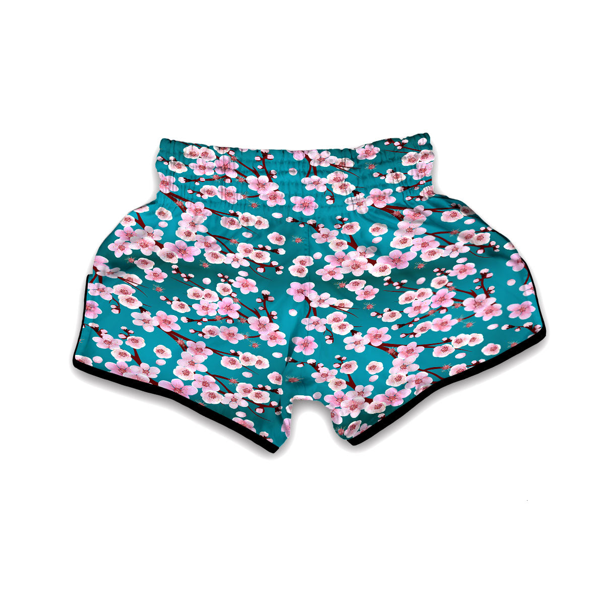 Cherry Blossom Print Muay Thai Boxing Shorts-grizzshop