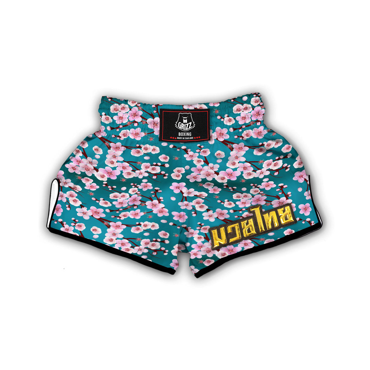 Cherry Blossom Print Muay Thai Boxing Shorts-grizzshop