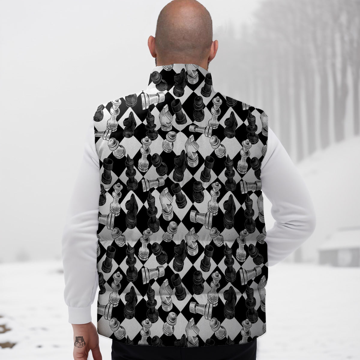 Cherry Blossom Sakura Blue Down Vest