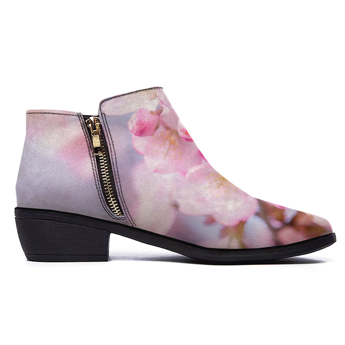 Cherry Blossom Sakura Flower Print Ankle Boots-grizzshop