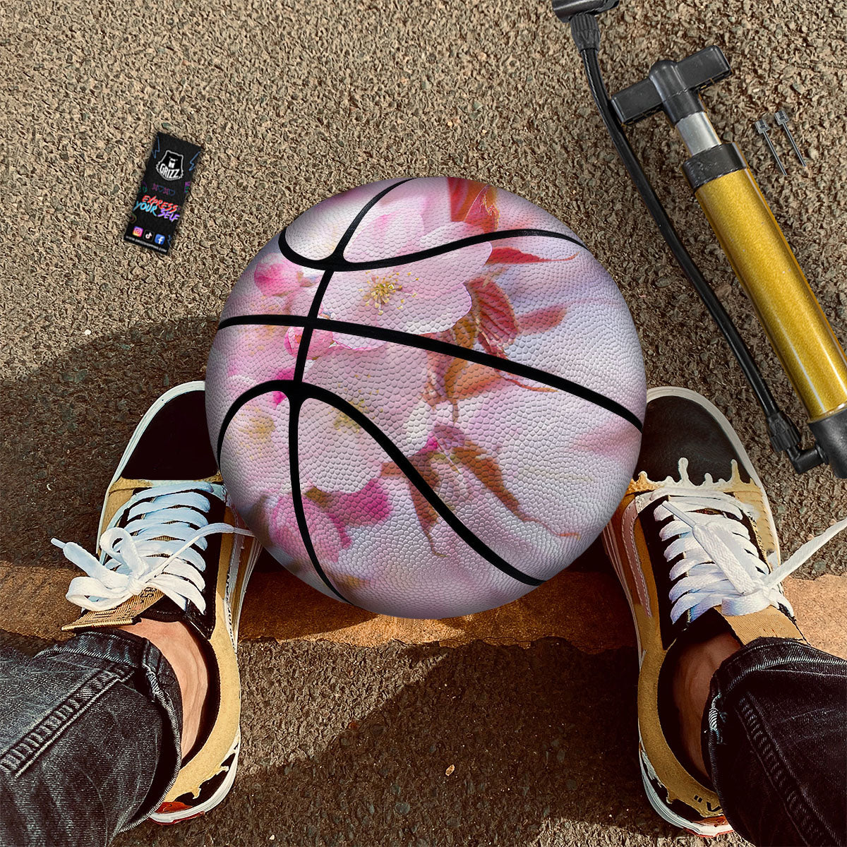 Cherry Blossom Sakura Flower Print Basketball-grizzshop