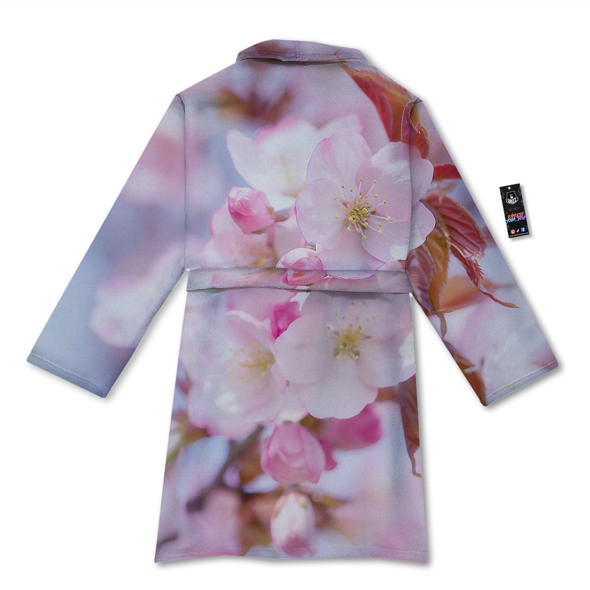 Cherry Blossom Sakura Flower Print Bathrobe-grizzshop