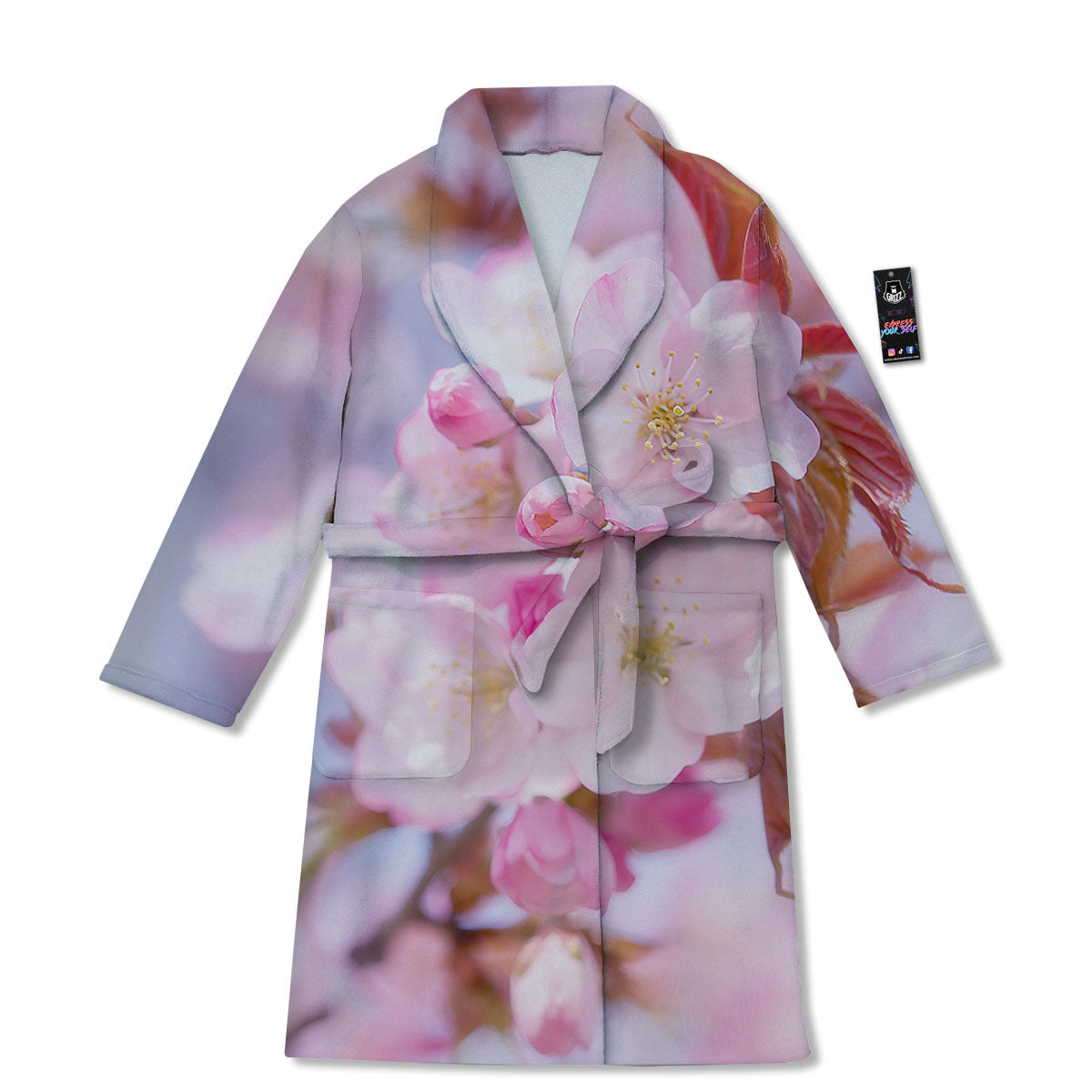 Cherry Blossom Sakura Flower Print Bathrobe-grizzshop