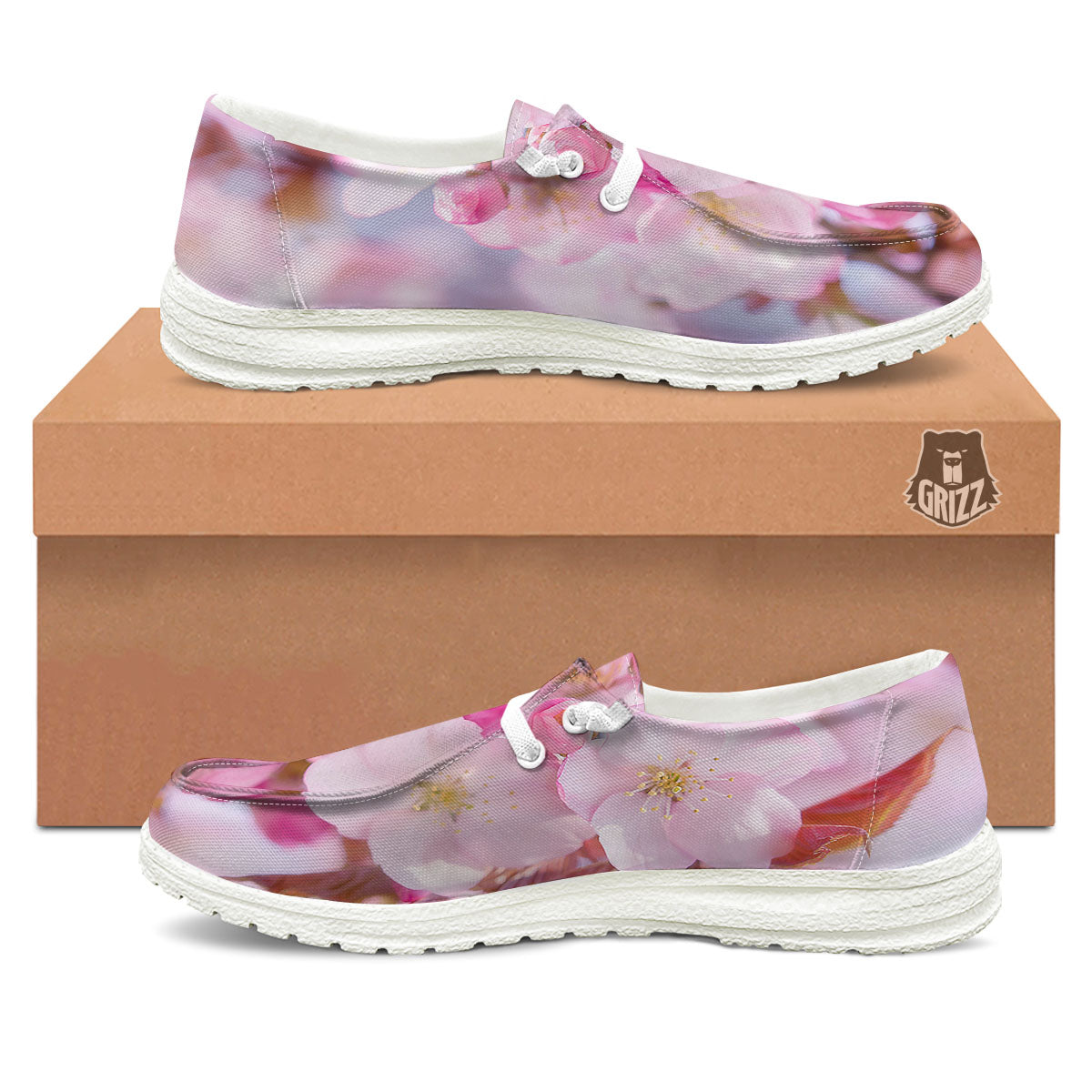 Cherry Blossom Sakura Flower Print Black Loafers-grizzshop