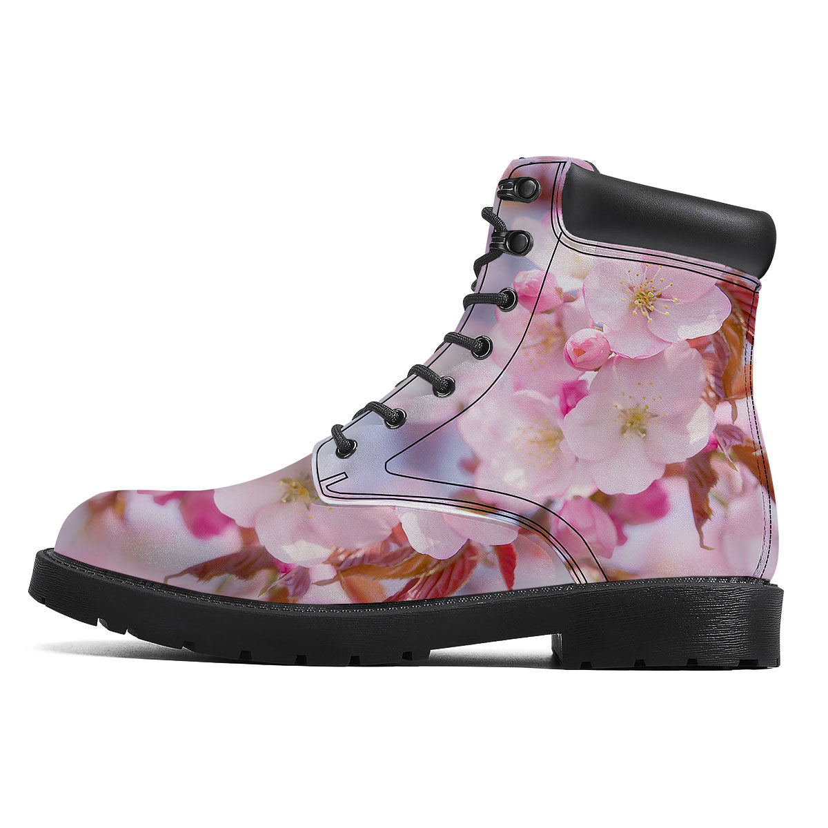 Cherry Blossom Sakura Flower Print Boots-grizzshop