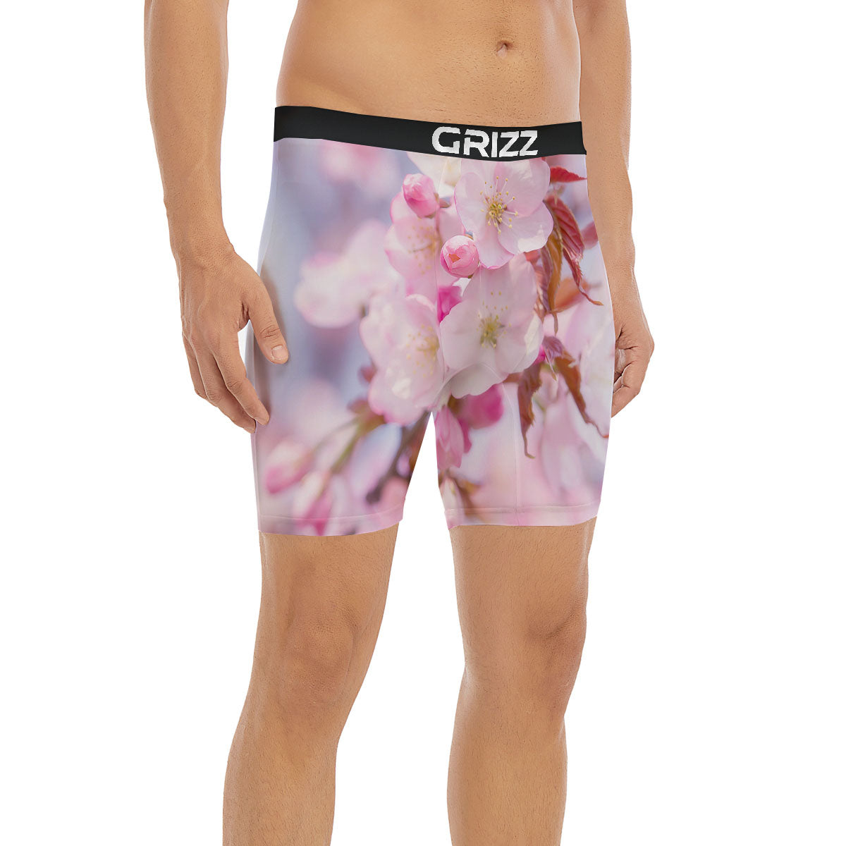 Cherry Blossom Sakura Flower Print Boxer Briefs-grizzshop