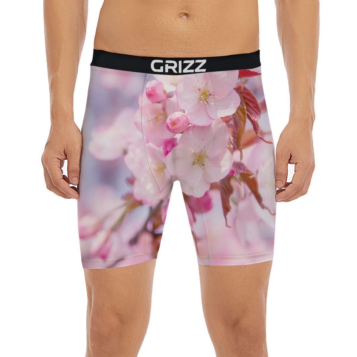 Cherry Blossom Sakura Flower Print Boxer Briefs-grizzshop
