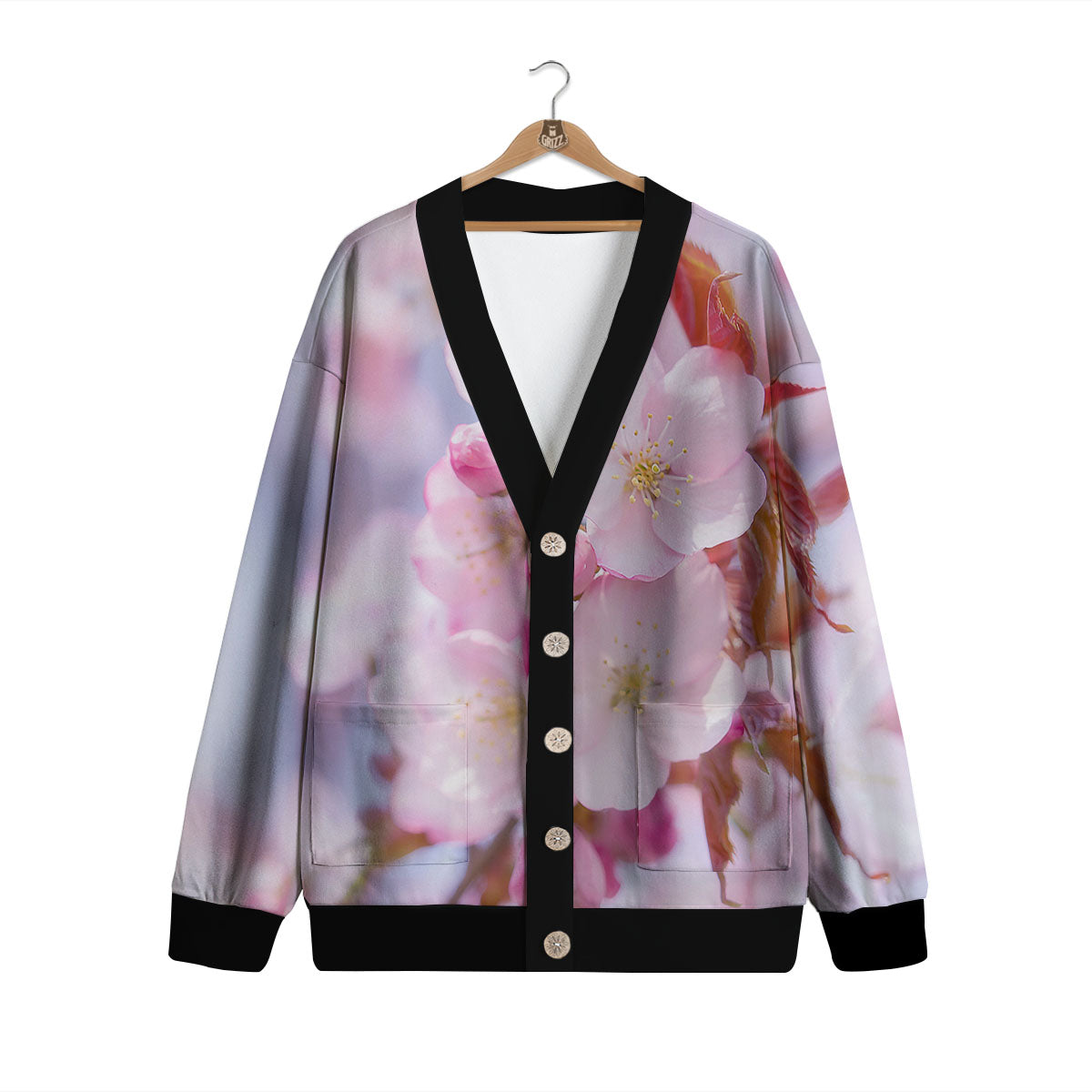 Cherry Blossom Sakura Flower Print Cardigan-grizzshop