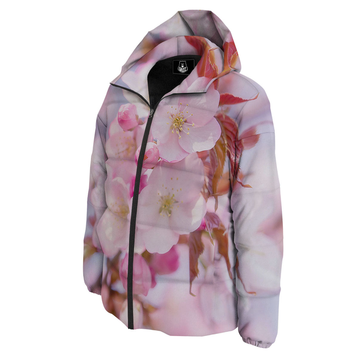 Cherry Blossom Sakura Flower Print Down Jacket-grizzshop