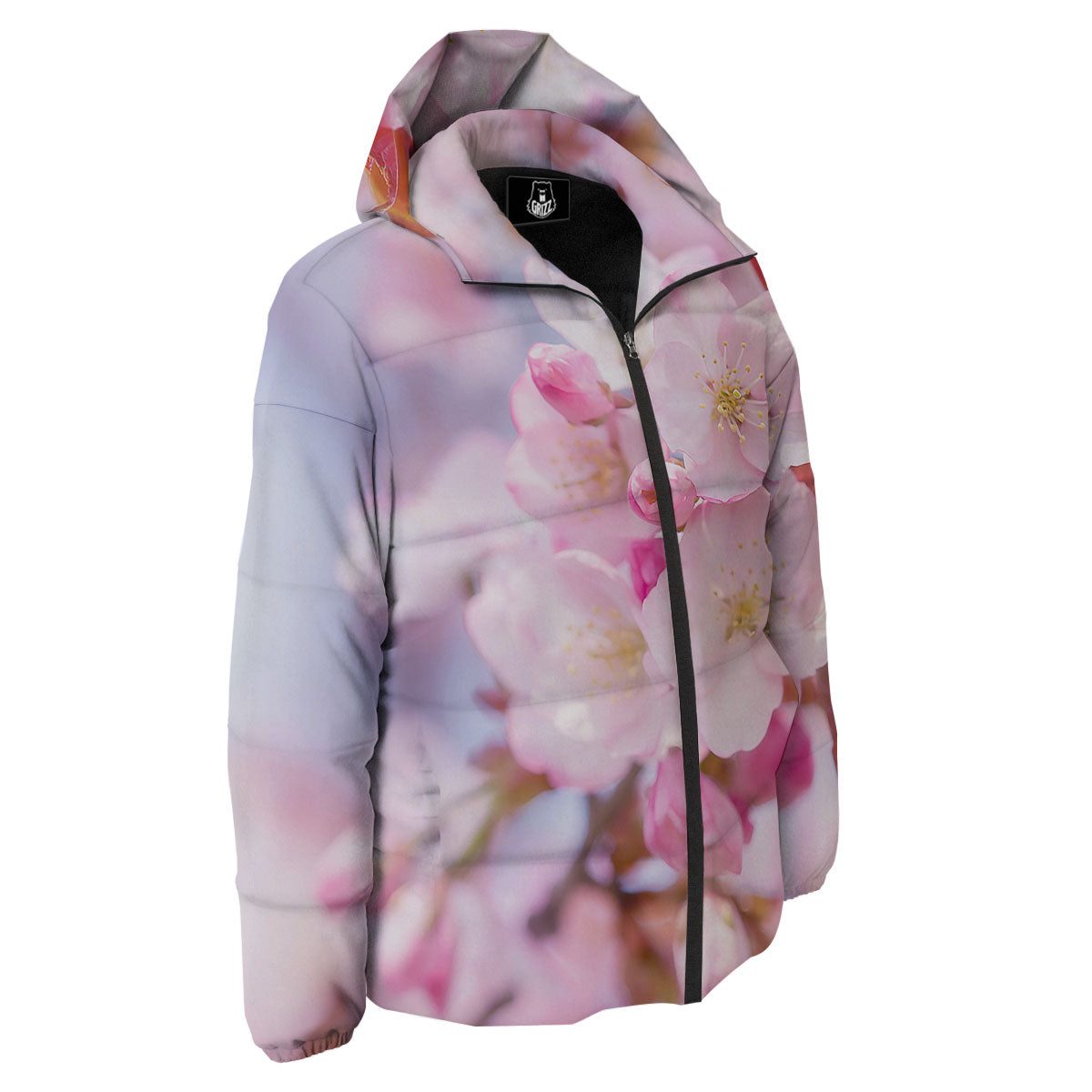 Cherry Blossom Sakura Flower Print Down Jacket-grizzshop
