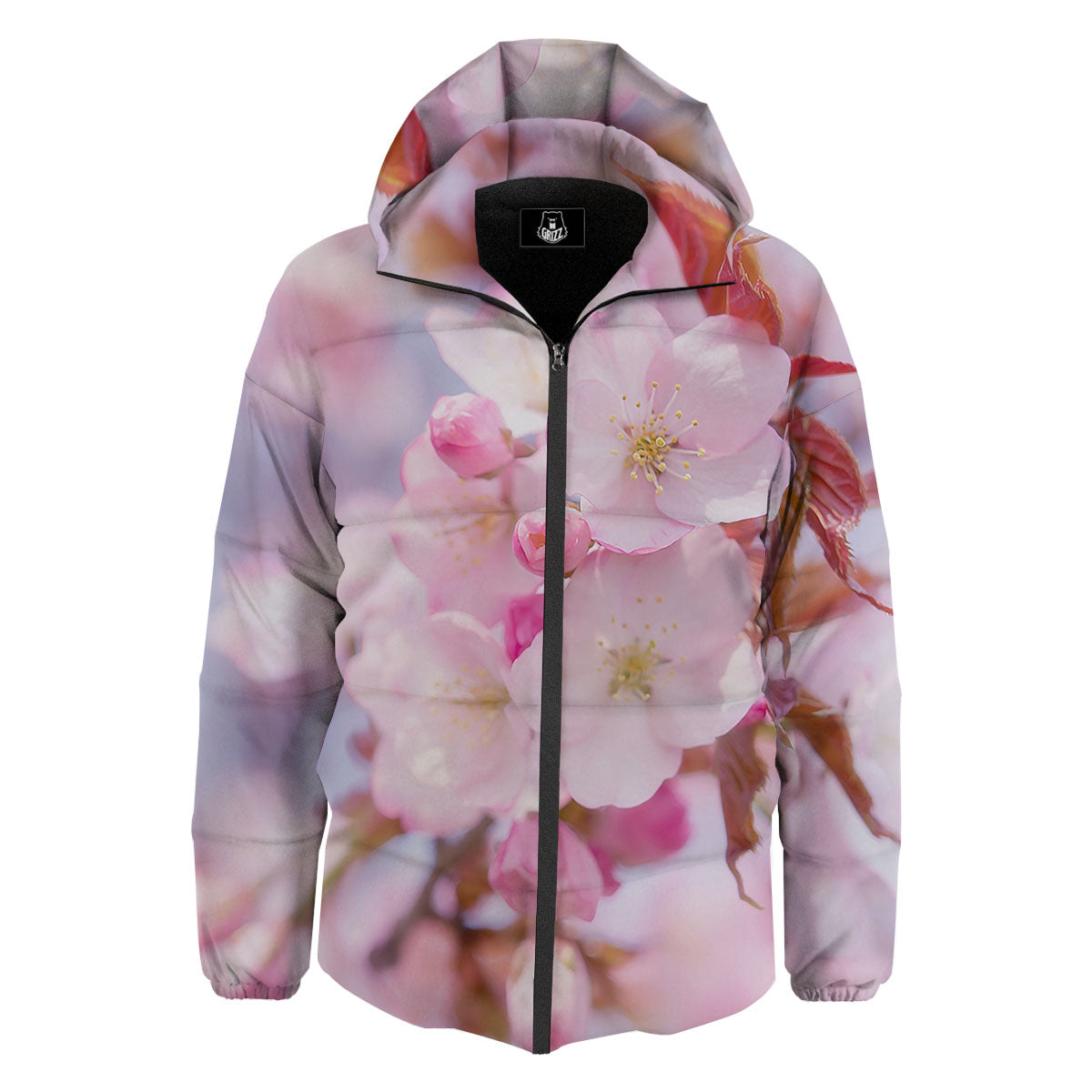 Cherry Blossom Sakura Flower Print Down Jacket-grizzshop