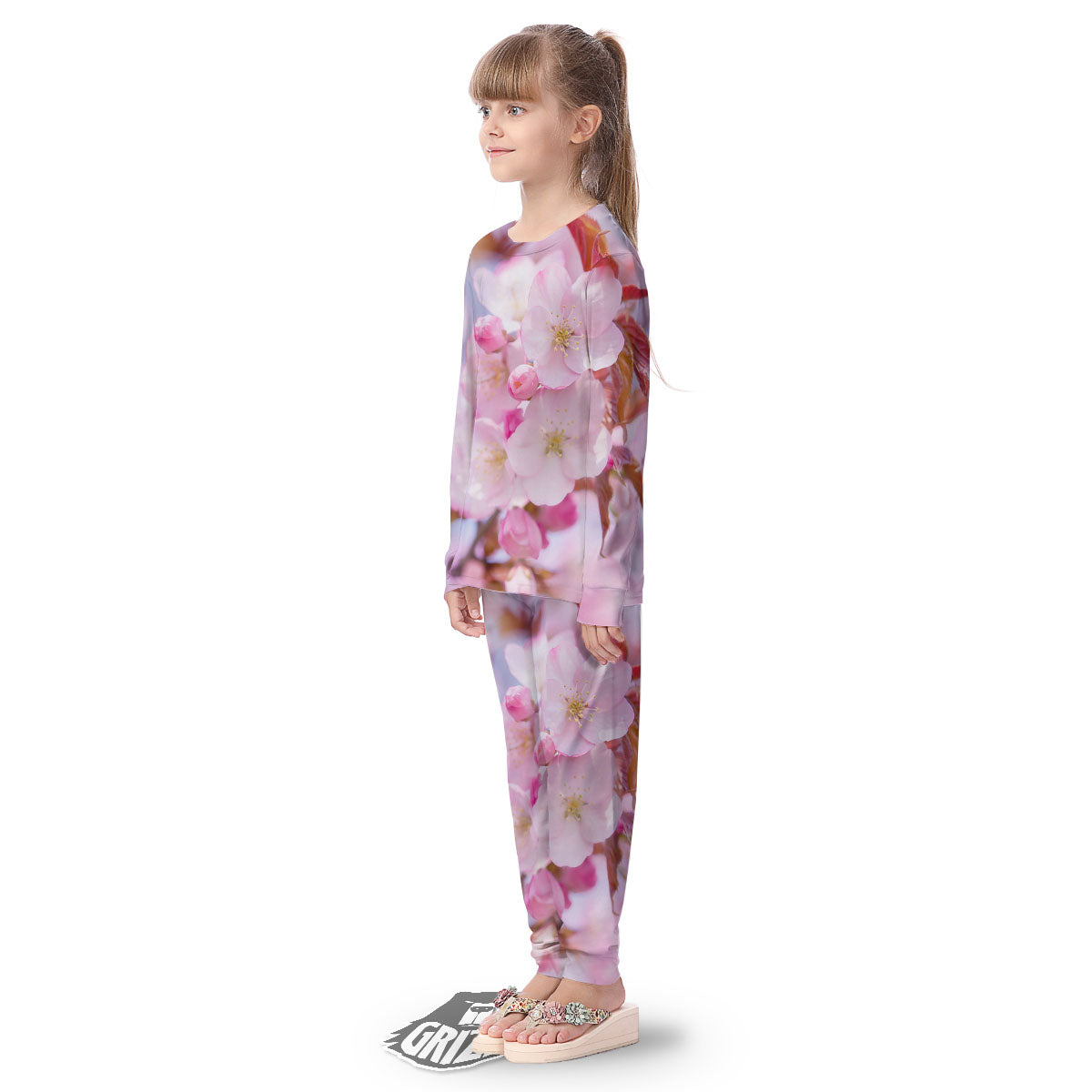 Cherry Blossom Sakura Flower Print Kid's Pajamas-grizzshop