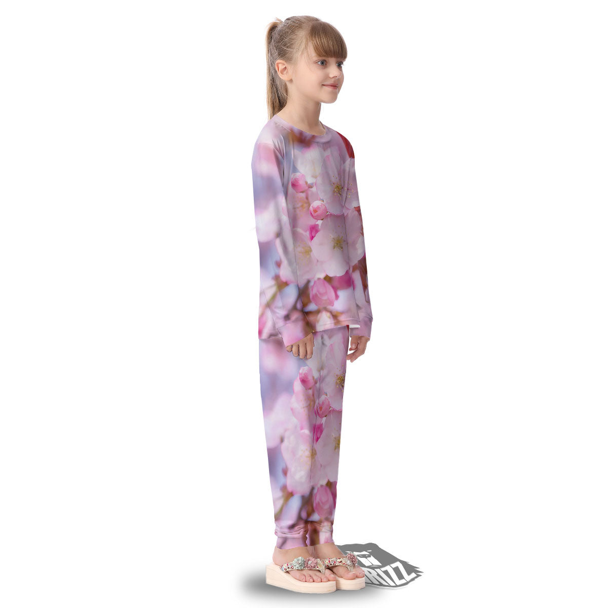 Cherry Blossom Sakura Flower Print Kid's Pajamas-grizzshop