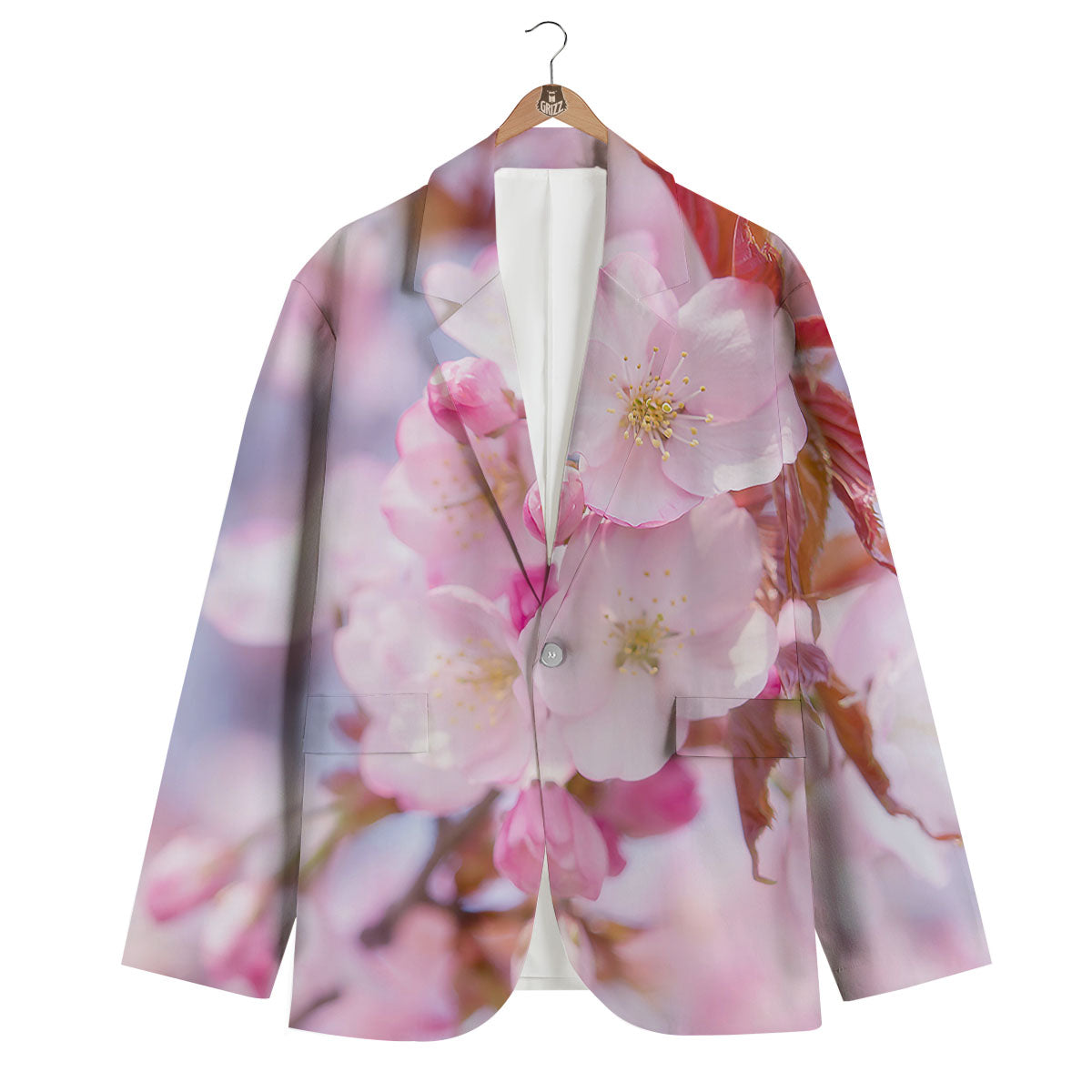 Cherry Blossom Sakura Flower Print Men's Blazer-grizzshop