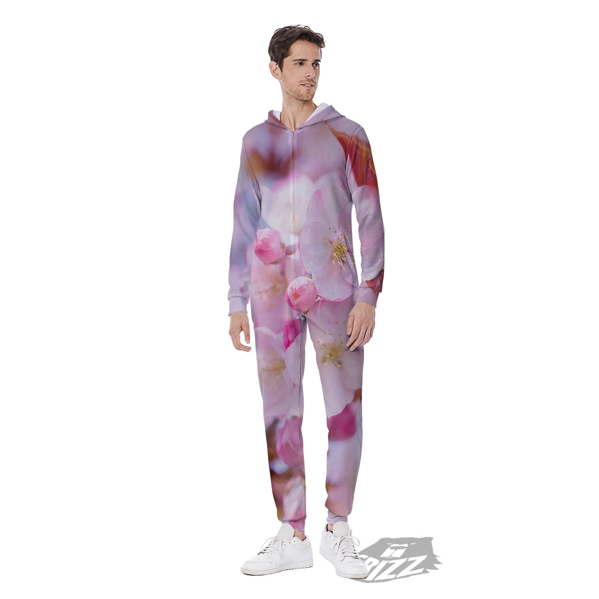 Cherry Blossom Sakura Flower Print Men's Jumpsuit-grizzshop