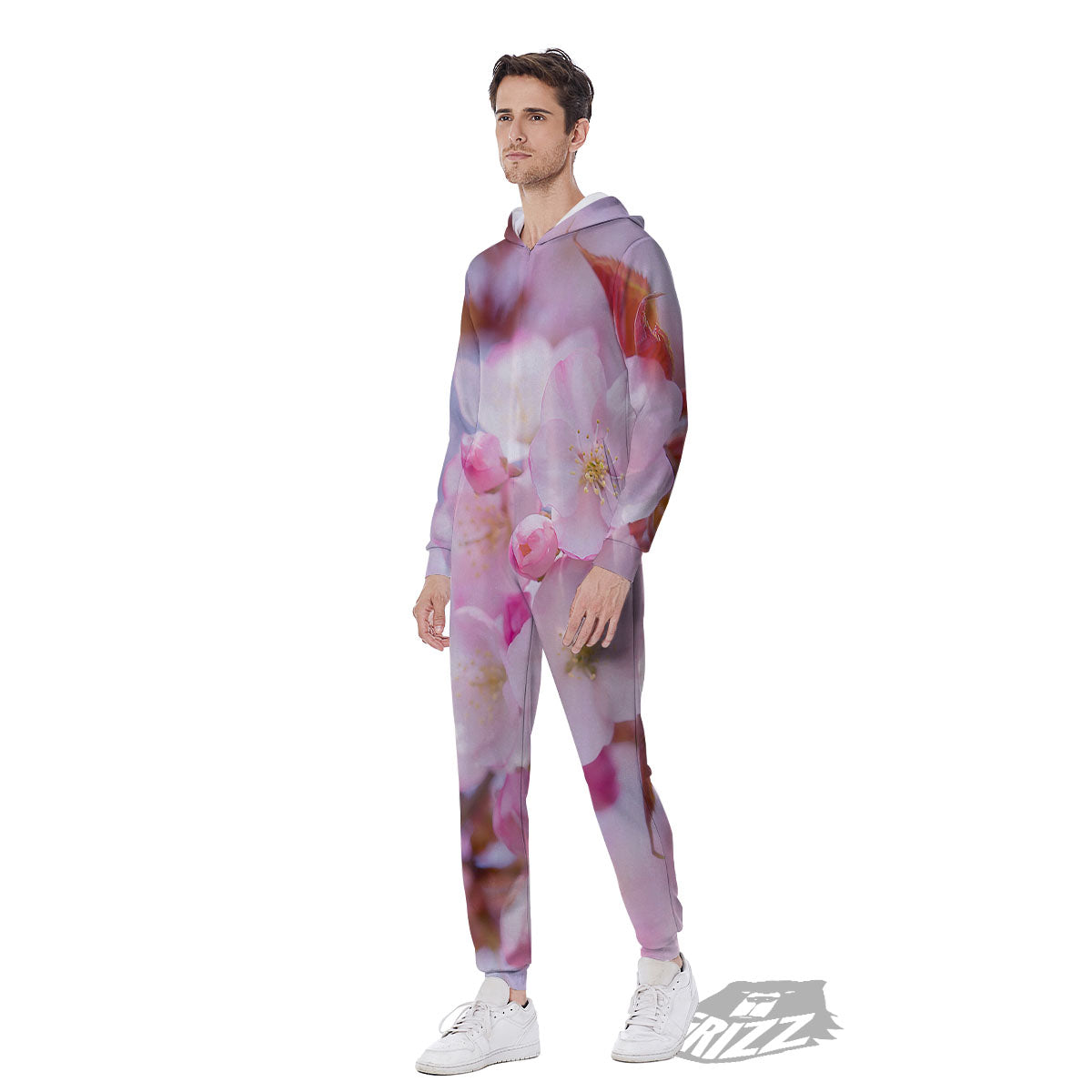 Cherry Blossom Sakura Flower Print Men's Jumpsuit-grizzshop