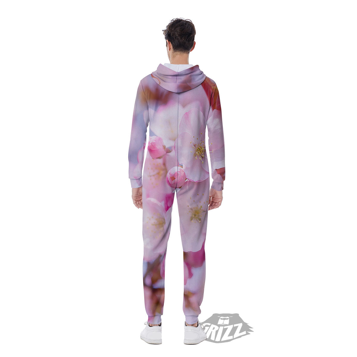 Cherry Blossom Sakura Flower Print Men's Jumpsuit-grizzshop
