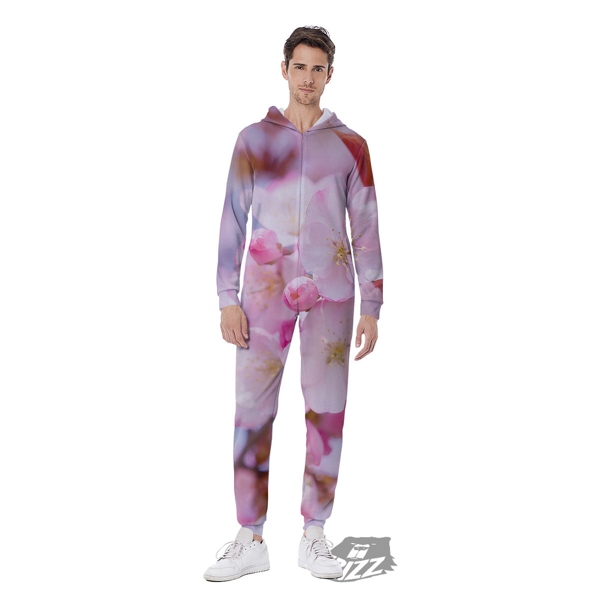 Cherry Blossom Sakura Flower Print Men's Jumpsuit-grizzshop